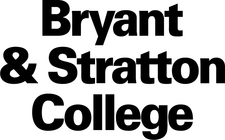 Plain black wordmark on white reading Bryant & Stratton College, set in heavy sans-serif type across three lines.