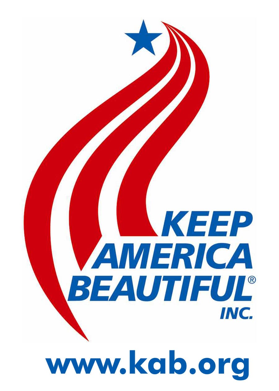 Older Keep America Beautiful, Inc. logo with sweeping red ribbon stripes and a blue star, blue italic type and the address www.kab.org
