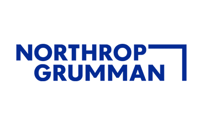 Wider white field carrying the blue "NORTHROP GRUMMAN" wordmark and its right-angle bracket mark