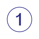 Numeral 1 in purple inside a thin purple circle outline on white