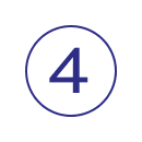 Flat graphic: a dark violet numeral 4 centred within a thin violet ring on a white ground.