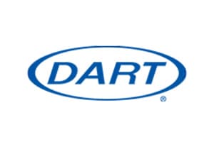Logo: the word DART in bold blue italic capitals inside a blue elliptical outline, with a small registered trademark mark below right.