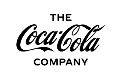 Black-and-white logo block on a white field, the flowing Coca-Cola script set between THE above and COMPANY below.